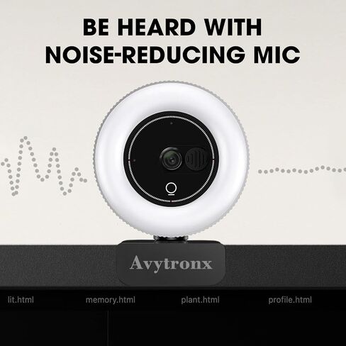2K Webcam for PC with Microphone & Built-in Light, USB Computer Camera for PC/Laptop/Mac/Monitor, Streaming Webcam with Privacy Cover for Zoom/Skype/Teams/Video Calling/Conference/Online Classes in Saudi Arabia