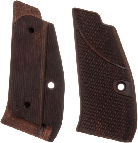 Cool Hand Wood Grips for CZ 75/85 Compact, CZ P-01, P100, C100, Tristar T100, CZ PCR, CZ 75 D, Gold Screws Included, Checker Diamond Cut in Saudi Arabia
