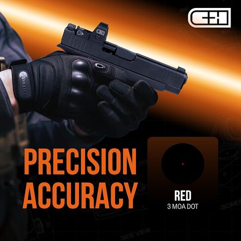 C+H EDC Micro Red Dot Sight لـ Glock 43X Red Dot Sights | 3 MOA مسدس تثبيت مباشر بصريات النقطة الحمراء لـ Glock 43X/48 MOS | ريد دوت اهتز مستيقظا مسدس البصرية in Kuwait