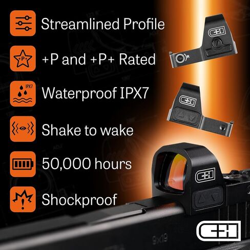 C+H EDC Micro Red Dot Sight لـ Glock 43X Red Dot Sights | 3 MOA مسدس تثبيت مباشر بصريات النقطة الحمراء لـ Glock 43X/48 MOS | ريد دوت اهتز مستيقظا مسدس البصرية in Kuwait