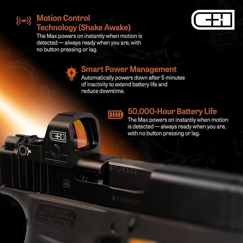 C+H EDC Micro Red Dot Sight لـ Glock 43X Red Dot Sights | 3 MOA مسدس تثبيت مباشر بصريات النقطة الحمراء لـ Glock 43X/48 MOS | ريد دوت اهتز مستيقظا مسدس البصرية in Kuwait