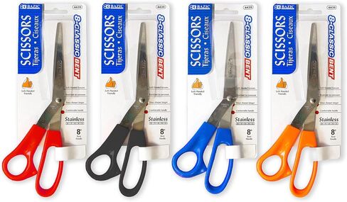 BAZIC 8" Left Handed Bent Stainless Steel Scissors in Saudi Arabia