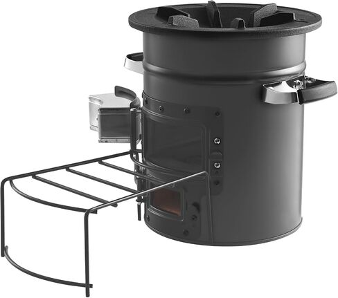 VEVOR Camping Rocket Stove, Wood Burning Portable Rocket Stove with Carrying Bag for Backpacking, SPCC Steel, Double Door, Burn Twigs, Sticks or Charcoals for Outdoor Cooking, Backyard, Camp Cooking in Saudi Arabia