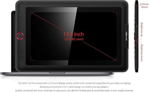 شاشة الرسم XP-PEN Artist13.3 Pro مقاس 13.3 بوصة IPS مع قفاز الفنان الاحترافي XP-PEN وقفاز بإصبعين in Saudi Arabia