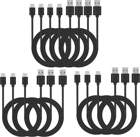 Smays USB C Cable Bulk 10-Pack 3ft، Type C Phone Charger Lot Black in Saudi Arabia