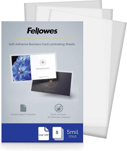 Fellowes Self-Adhesive Laminating Pouches, Business Card, 5 Mil, 5pk in Kuwait