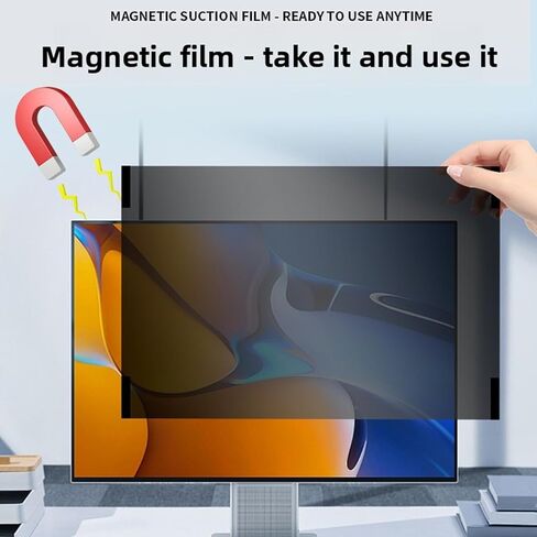 Zunate Hanging Computer Privacy Screen Filter 23 inch, Magnetic Privacy Screen for Computer Monitor, 16:9 Aspect Ratio, Removable Anti Glare Blue Light Screen Protector in Saudi Arabia
