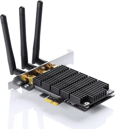 محول TP-LINK Archer T8E AC1750 ثنائي النطاق PCI Express اللاسلكي، 2.4 جيجا هرتز 450 ميجا بت في الثانية + 5 جيجا هرتز 1300 ميجا بت في الثانية، 3T3R MIMO، يتضمن دعامة منخفضة المستوى، يدعم Windows XP/7/8/8.1/10 in Saudi Arabia