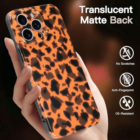 حافظة لهاتف iPhone 17 Pro Max (6.9 بوصة)، تصميم كهرماني أنيق بتصميم سلحفاة الفهد وغطاء بني شفاف مقاوم للصدمات مع طباعة سلحفاة عميقة in Saudi Arabia