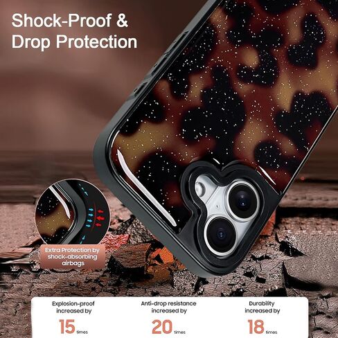 Case for iPhone 17 Pro Max（6.9 inchs）, Stylish Leopard Tortoise Amber Design Slim & Shockproof Translucent Matte Brown Cover with Deep Tortoise Print in Saudi Arabia