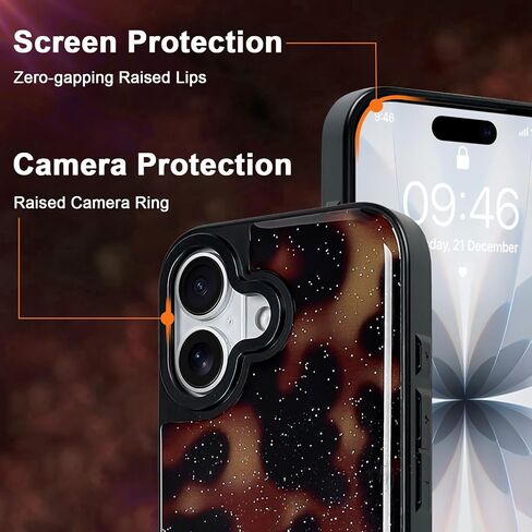 Case for iPhone 17 Pro Max（6.9 inchs）, Stylish Leopard Tortoise Amber Design Slim & Shockproof Translucent Matte Brown Cover with Deep Tortoise Print in Saudi Arabia