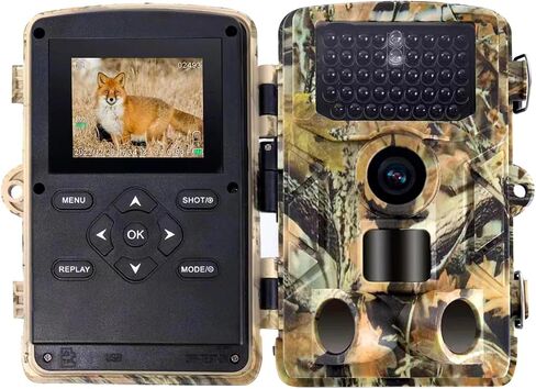 كاميرا HC-808A Trail 1080P/24MP مع رؤية ليلية، زاوية واسعة 120 درجة، مقاومة للماء تعمل بالحركة، كاميرا صيد لمراقبة الحياة البرية in Saudi Arabia