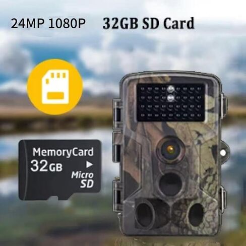 كاميرا HC-808A Trail 1080P/24MP مع رؤية ليلية، زاوية واسعة 120 درجة، مقاومة للماء تعمل بالحركة، كاميرا صيد لمراقبة الحياة البرية in Saudi Arabia