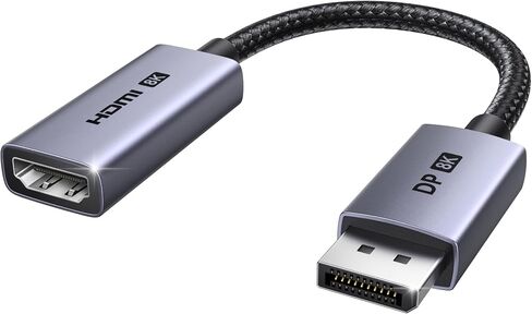 UGREEN 8K@60Hz Display Port to HDMI Adapter, Unidirectional DP 1.4 PC to HDMI 2.1 Screen Male to Female Cable, 4K@240Hz/2K@240Hz with VRR for Desktop, Projector Compatible with AMD, NVIDIA, 0.66FT in Saudi Arabia