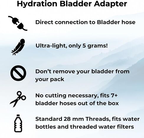 Hydration Bladder Adapter for Sawyer Squeeze Water Filters, 2 Pack – Quick Connect Reservoir Filler, Ultralight & Leak-Free for Backpacking & Hiking in Saudi Arabia
