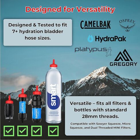 Hydration Bladder Adapter for Sawyer Squeeze Water Filters, 2 Pack – Quick Connect Reservoir Filler, Ultralight & Leak-Free for Backpacking & Hiking in Saudi Arabia