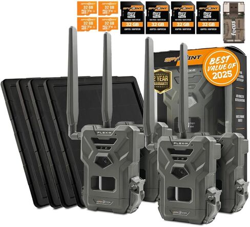 SPYPOINT Flex-M Trail Camera and SPLB 10 Solar Panel Bundle with 32GB Memory Card and Card Reader (5 Items) in Saudi Arabia