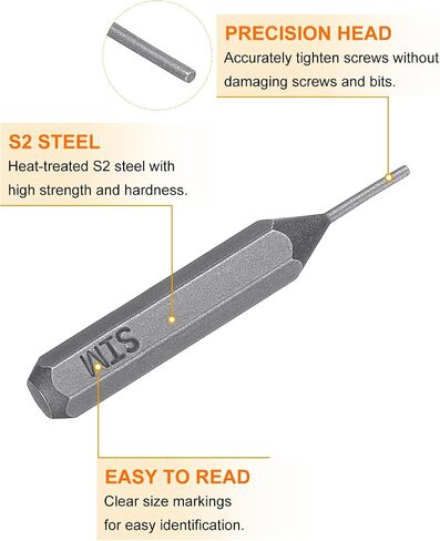 HARFINGTON 10pcs SIM0.8 Card Removal Screwdriver Bit 5/32" Hex Shank 28mm Length Magnetic Cylindrical Head S2 Steel SIM Card Tray Removal Driver Bits for Repair of Mobile Phones Tablets in Saudi Arabia