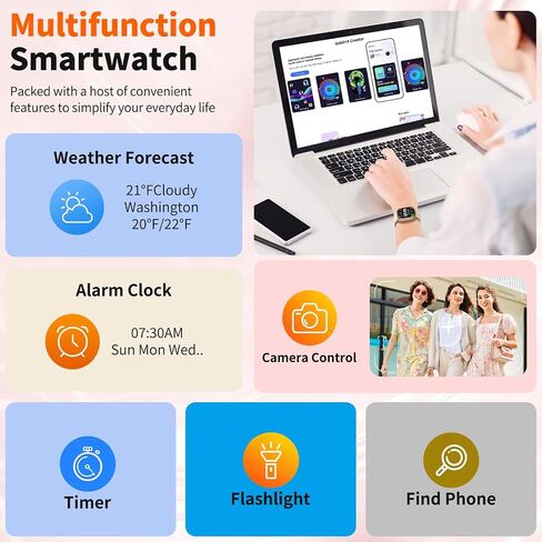 2025 Upgraded Smart Watch Alexa Built-in【1.83" HD Touchscreen】【BT5.3 Call, 100+ Sports Modes & IP68 Waterproof】 Fitness Tracker 24/7 Heart & Sleep Monitor for Android iOS Men Women in Saudi Arabia