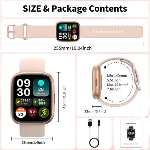 2025 Upgraded Smart Watch Alexa Built-in【1.83" HD Touchscreen】【BT5.3 Call, 100+ Sports Modes & IP68 Waterproof】 Fitness Tracker 24/7 Heart & Sleep Monitor for Android iOS Men Women in Saudi Arabia