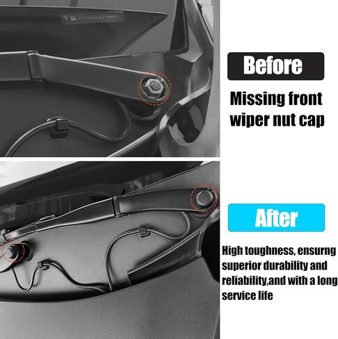 Jaronx Compatible with Tesla Wiper Arm Nut Cover Model 3/Y 2017-2023, 2PCS Front Windshield Wiper Arm Nut Cover Cap Replacement Left and Right for Tesla Model 3/Y Accessories 1106610-00-A in Saudi Arabia