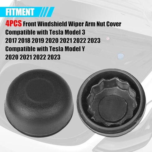 Jaronx Compatible with Tesla Wiper Arm Nut Cover Model 3/Y 2017-2023, 2PCS Front Windshield Wiper Arm Nut Cover Cap Replacement Left and Right for Tesla Model 3/Y Accessories 1106610-00-A in Saudi Arabia