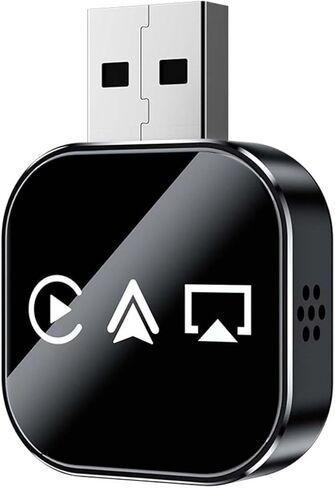 2026 Upgrade 3 in 1 Wireless CarPlay Adapter - Wired to Wireless Screen Mirror & Audio Link for iOS/Android, 2.4/5GHz WiFi & Bluetooth 5.0, Fast Stable Connection, Mini Design, Plug and Play in Saudi Arabia