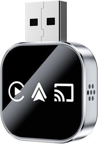 2026 Upgrade 3 in 1 Wireless CarPlay Adapter - Wired to Wireless Screen Mirror & Audio Link for iOS/Android, 2.4/5GHz WiFi & Bluetooth 5.0, Fast Stable Connection, Mini Design, Plug and Play in Saudi Arabia