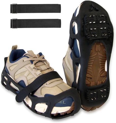 Traction Ice Cleat Spikes Non-Slip Over Shoe Rubber Spikes Crampons Anti Slip Anti Slip Crampons Slip-on Stretch Footwear in Saudi Arabia