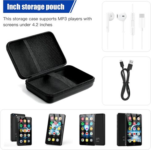MP3/MP4 Player Storage Case Fits MP3 Players Under 4.2 inches Holds Earbuds, USB Cables, and Other Accessories in Kuwait