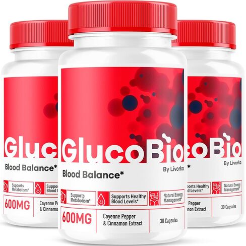 (2 Pack) GlucoBio Capsules - Official Gluco Bio Support Pills, Advanced Formula for Overall Balance, GlucoBio Pills, GlucoBio Supplement, Glucovio Reviews, 60 Capsules for 2 Months in Saudi Arabia