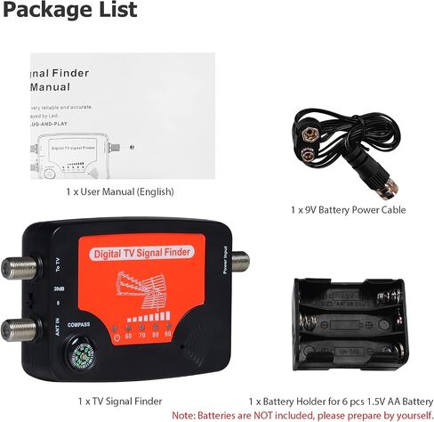 TV Signal Finder LED Display Portable TV Antenna Signal Strength Finder Meter Signal Finding Meter with Compass Alarm Buzzer in Saudi Arabia