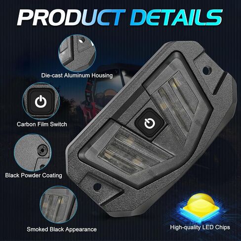 UTV قبة ضوء مع التبديل، Niwaker 12V العالمي LED أضواء الداخلية الفيضانات لفة قفص فائدة ضوء لفة شريط جبل أضواء LED لUTV ATV قبالة الطريق شاحنة بولاريس RZR يمكن صباحا - أبيض / أحمر in Kuwait