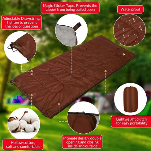 20 Pcs Camping Sleeping Bag Envelope Sleeping Bags Bulk 4 Season Cold Weather Sleeping Bag Waterproof Lightweight Compact Sleeping Bag for Backpacking Camping Hiking Travel Outdoor in Saudi Arabia