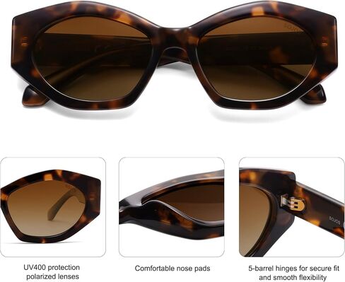 SOJOS Trendy Hexagonal Polarized Sunglasses for Womens Mens,Retro Polygon Shades Plastic Frame Sun Glasses SJ2307 in Saudi Arabia