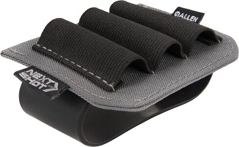 Allen Next Shot Shotgun Shell Carrier - 3 Shell Buttstock Holder for 12, 16, 20 Gauge, Silicone Band, Black/Gray in Saudi Arabia