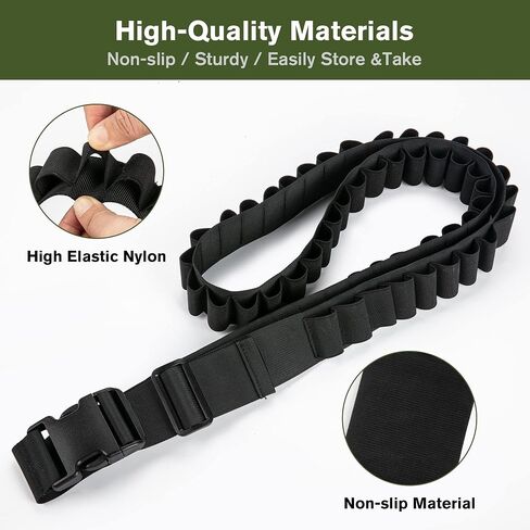 60 Rounds Tactical 12 or 20 Gauge Shotgun Bandoliers, Adjustable Shotshell Shoulder Carrier Belt, Additional 8 Rounds Buttstock Shell Holder for Hunting in Saudi Arabia