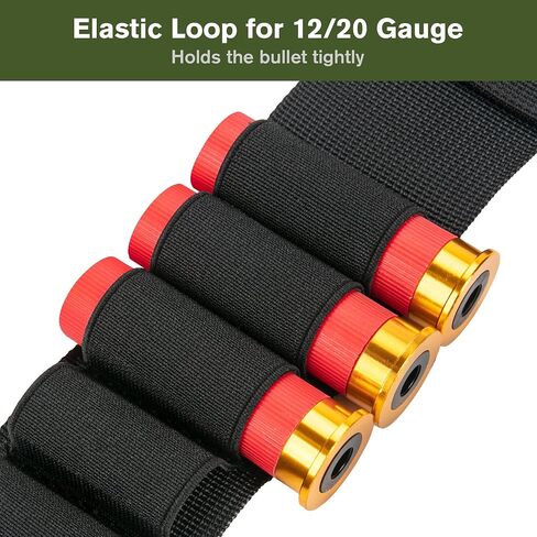 60 Rounds Tactical 12 or 20 Gauge Shotgun Bandoliers, Adjustable Shotshell Shoulder Carrier Belt, Additional 8 Rounds Buttstock Shell Holder for Hunting in Saudi Arabia