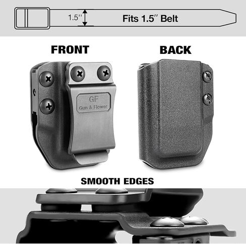 Universal Magazine Holster for Glock, Sig Sauer, M&P, Springfield, 1911, Taurus – IWB/OWB Mag Carrier Fit 9mm/.40/.45ACP/.380 | Double & Single Stack Mags | Adjustable Cant & Retention in Saudi Arabia