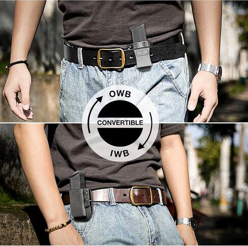 Universal Magazine Holster for Glock, Sig Sauer, M&P, Springfield, 1911, Taurus – IWB/OWB Mag Carrier Fit 9mm/.40/.45ACP/.380 | Double & Single Stack Mags | Adjustable Cant & Retention in Saudi Arabia