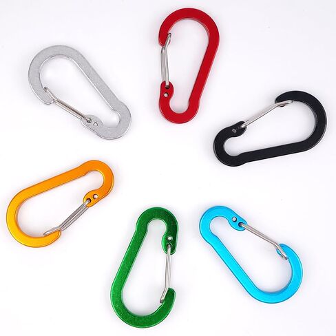 6PCS Carabiner Keychain Clip, Small Caribeaner Clips 2 inch, Aluminum D Ring Carabiners(Multi-colored) in Saudi Arabia