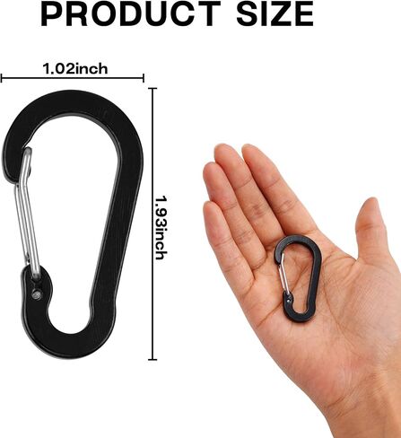 6PCS Carabiner Keychain Clip, Small Caribeaner Clips 2 inch, Aluminum D Ring Carabiners(Multi-colored) in Saudi Arabia