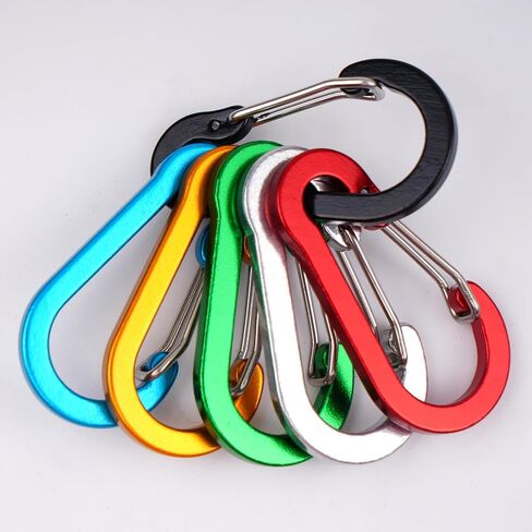 6PCS Carabiner Keychain Clip, Small Caribeaner Clips 2 inch, Aluminum D Ring Carabiners(Multi-colored) in Saudi Arabia