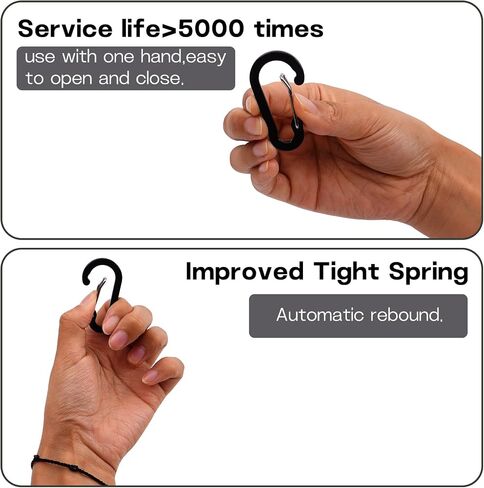 6PCS Carabiner Keychain Clip, Small Caribeaner Clips 2 inch, Aluminum D Ring Carabiners(Multi-colored) in Saudi Arabia