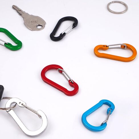 6PCS Carabiner Keychain Clip, Small Caribeaner Clips 2 inch, Aluminum D Ring Carabiners(Multi-colored) in Saudi Arabia