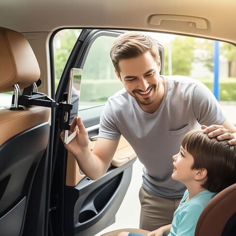 Car Tablet Headrest Holder - Car Back Seat Headrest Mount Stand for Kids for iPad Pro Air Mini Galaxy Fire 4.7-12.9" Devices (Fixed Tablet Stand) in Saudi Arabia