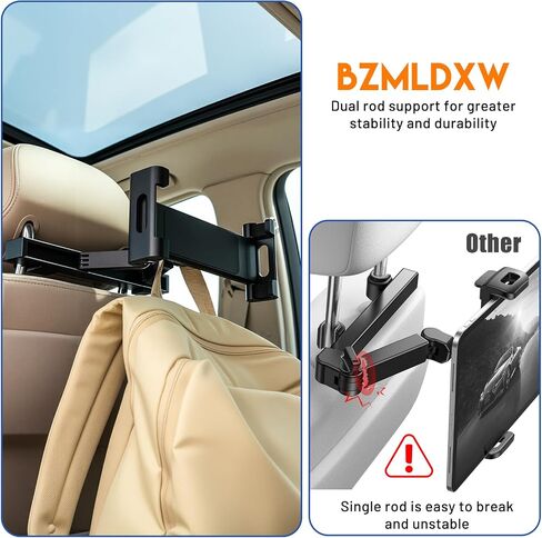 Car Tablet Headrest Holder - Car Back Seat Headrest Mount Stand for Kids for iPad Pro Air Mini Galaxy Fire 4.7-12.9" Devices (Fixed Tablet Stand) in Saudi Arabia