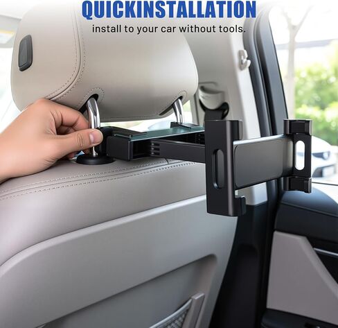 Car Tablet Headrest Holder - Car Back Seat Headrest Mount Stand for Kids for iPad Pro Air Mini Galaxy Fire 4.7-12.9" Devices (Fixed Tablet Stand) in Saudi Arabia