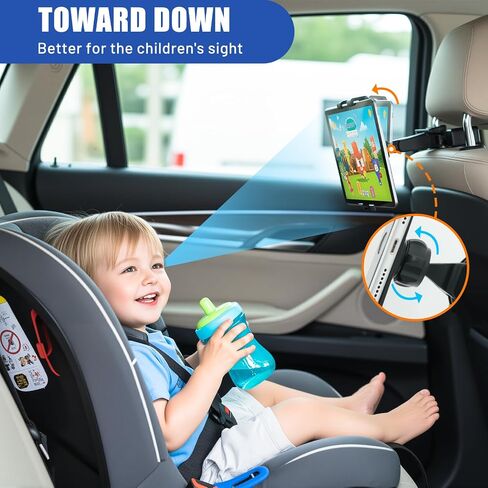 Car Tablet Headrest Holder - Car Back Seat Headrest Mount Stand for Kids for iPad Pro Air Mini Galaxy Fire 4.7-12.9" Devices (Fixed Tablet Stand) in Saudi Arabia