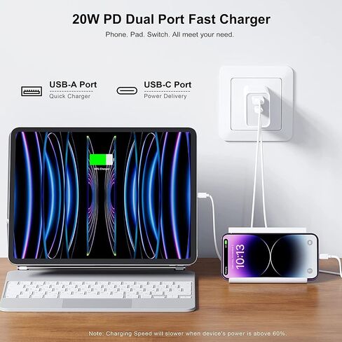 USB C Charger Block,3Pack 20W Dual Port USB C Wall Charger Plug Fast Charging Adapter USB A Quick Charging Brick Plug for iPhone Air/17 Pro Max/16E/16 ProMax/16Plus/15/14/13/12/11/XS,iPad Pro,AirPods in Saudi Arabia